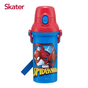 日本 SKATER - (兒童)銀離子直飲式水壺-Spiderman紅藍-480ml