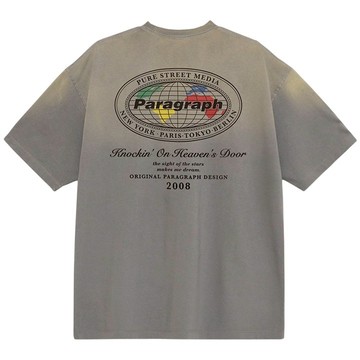 【PARAGRAPH】S13 NO.55 WORLD MAP LOGO 短T (GRAY 洗舊灰色)