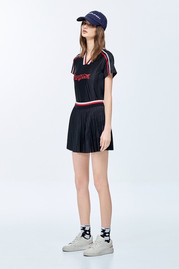 緹花拼接網紗T恤上衣