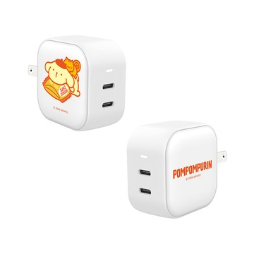 【正版授權】布丁狗趴在洋芋片GaN 45W Type-C雙孔充電頭