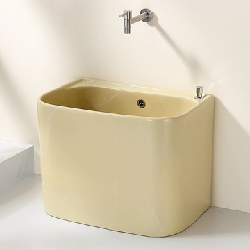 北歐奶油風拖把池家用陽臺拖布池陶瓷落地式一體墩布池盆水槽戶外 b8031