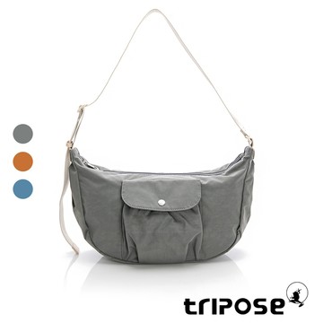 tripose DIAZ微皺尼龍輕量彎月斜背包-大