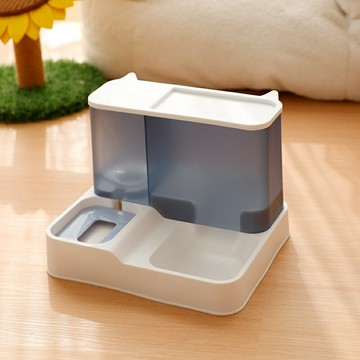 貓咪自動飲水器喂食器一體狗食盆雙碗防打翻貓糧碗寵物不濕嘴水壺