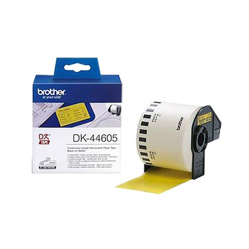兄弟牌brother連續標籤帶/DK-44605/62mm/黃底黑字/紙質微黏性