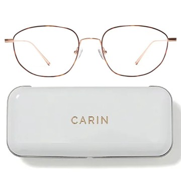 CARIN 鈦金屬 造型多邊框光學眼鏡 附眼鏡盒 EDELL-S-C3  琥珀金  145mm