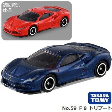 『 單位日貨 』新車貼 日本正版 TOMICA 多美 Ferrari 法拉利 F8 一般+初回 合金 小車 NO.59