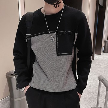 男士毛衣男冬季痞帥新款韓版潮流百搭加厚內搭打底線衣青年針織衫