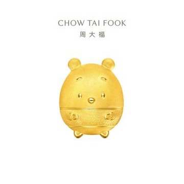 周大福 迪士尼 Ufufy系列Q版小熊維尼轉運珠黃金串珠