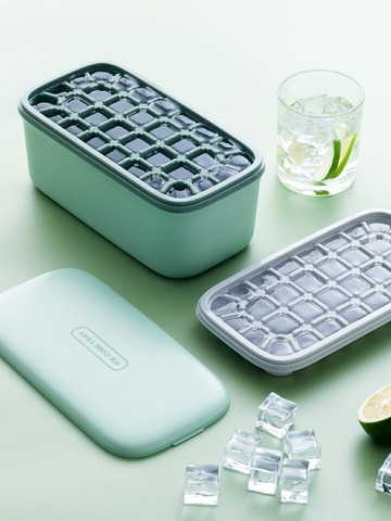 十一維度雙層冰格硅膠冰塊盒帶蓋家用制冰塊神器冰箱凍冰塊模具