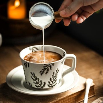 拿鐵拉花杯女士個人專用咖啡杯子高檔精致杯碟套裝情侶馬克杯陶瓷
