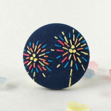 夏日序曲．煙火刺繡胸針或髮圈