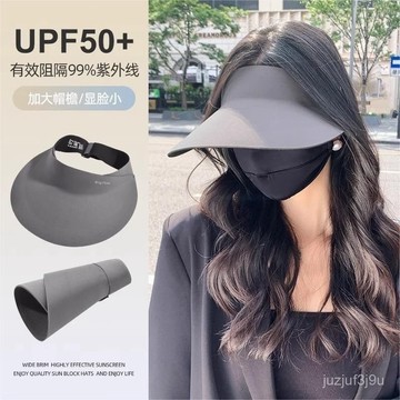 【桃園出貨🔥】UPF50+夏季無痕日本UV防曬帽戶外運動遮陽帽防紫外綫太陽空頂帽