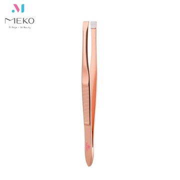 MEKO 完眉PICK絲紋平口眉毛夾 3H-005 / 眉毛夾 平口眉夾 平口眉毛夾 拔毛夾 鑷子 玫瑰金 除毛器材