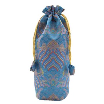 高檔首飾束口袋 文玩收納圓筒抽繩禮品袋圓底直筒長布袋 茶杯布袋