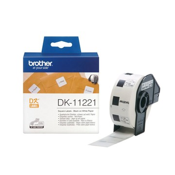BROTHER 原廠定型標籤帶 DK-11221 ( 白底黑字 23X23mm )