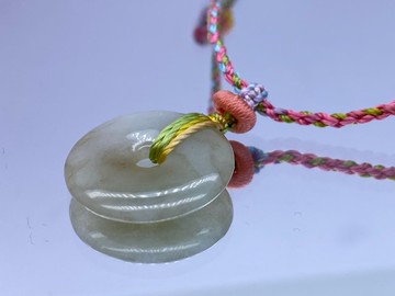 期間限定 - 翡翠平安扣配手編頸繩