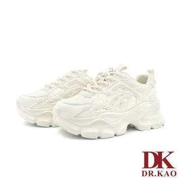 【DK氣墊鞋】蕾絲復古厚磅老爹鞋 73-5246-56 米白