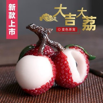 變色荔枝茶寵精品可養茶桌茶盤茶臺上的小擺件茶具用品配件飾品