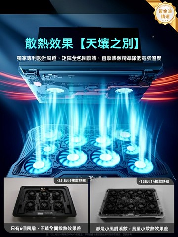 【冰封製冷】筆記本散熱器 遊戲本散熱 散熱底座 製冷器 風壓式靜音 強力降溫 高效散熱 遊戲辦公必備