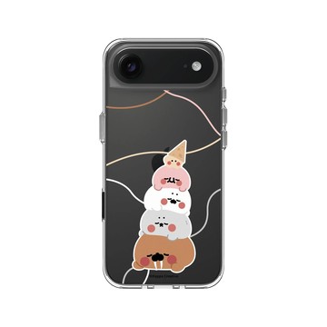 iPhone Air Clear Case（相機按鈕） 透明 - 無所事事小海豹 The Nothing Seal - 疊在一起變甜筒