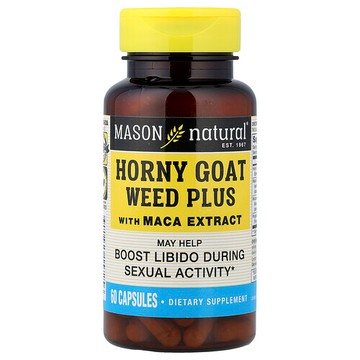 Mason Natural, 淫羊藿+，含瑪卡提取物，60 粒膠囊