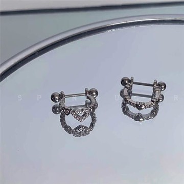 小眾設計感星芒百搭耳骨釘 高級感U形愛心耳扣輕奢百搭新款耳釘女