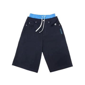 Converse Matsui Double Waist 女款 藍黑色 休閒 七分 長褲 WCK174-023