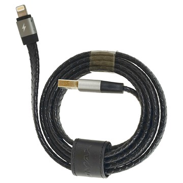 MOMAX Elite Lightning 連接線 真皮手工編織 2.4A快速充電  1m  黑色  1條