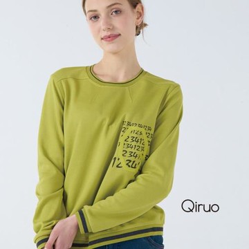 【Qiruo 奇若】秋冬專櫃長袖淺綠色上衣 6247A 休閒上衣