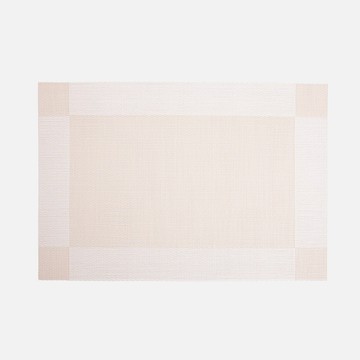 PVC編織餐墊 對角米白色