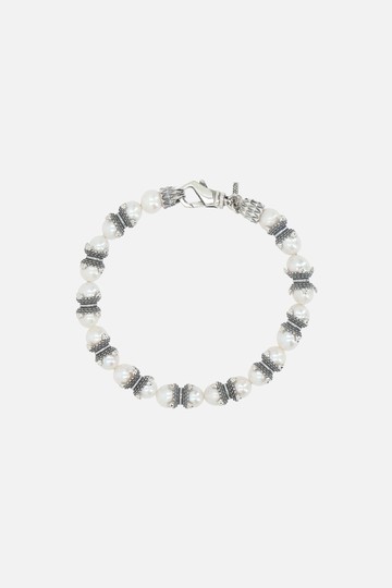 EMANUELE BICOCCHI pearl-embellished 925 sterling silver bracelet Man