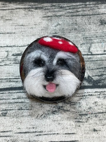 羊毛氈狗狗雙面鏡盒