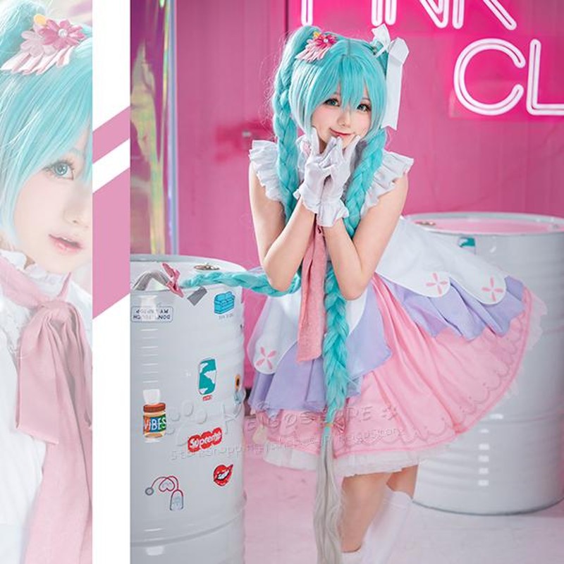 初音ミク 風 長髪のプリンセス miku コスプレ衣装 ウィッグ 靴 cosplay