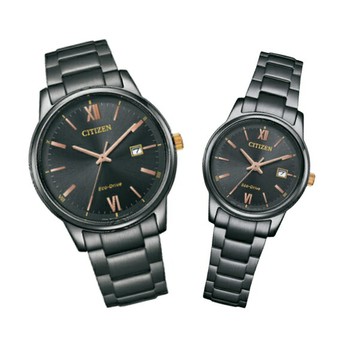 CITIZEN星辰錶 PAIR對錶 BM6976-72E+EW2316-79E 光動能情侶對錶/ 黑面 27.5mm+40.0mm｜樂天領券現折★全館特惠中★指定刷卡回饋10%