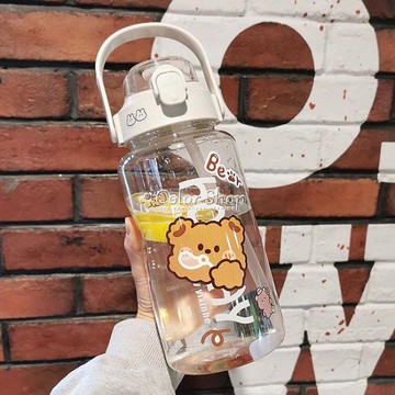 超大容量帶吸管杯大人高顏值水杯女學生韓版可愛卡通式ins風杯子【摩可美家】