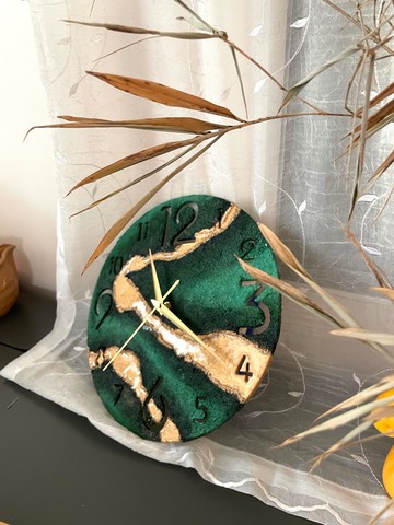 復古綠手作肌理時鐘/掛鐘/居家 30cm