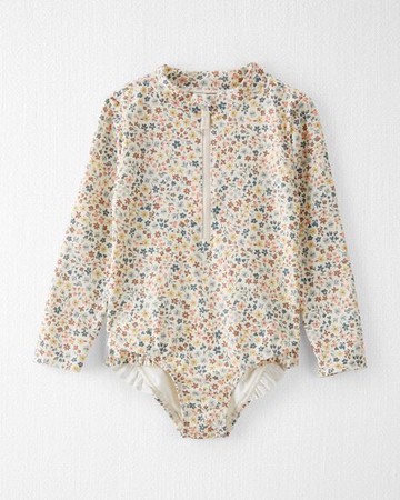 Toddler Floral Print Recycled 1-Piece Rashguard