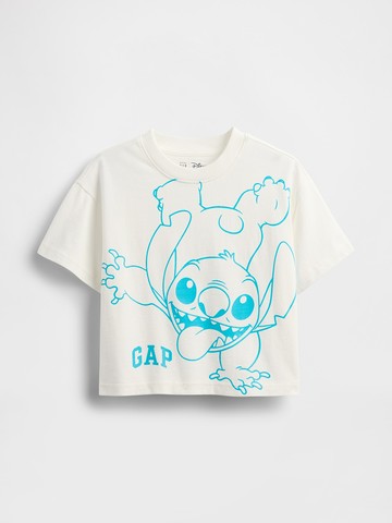 男幼童裝 Gap x Disney迪士尼聯名 Logo純棉史迪奇印花圓領短袖T恤-白色