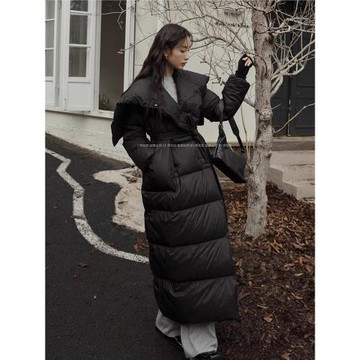 設計感連帽被子款加厚羽絨服大碼云朵90白鴨絨長時髦厚外套052