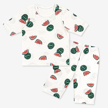 韓國 Mellisse - 韓製莫代爾透氣7分袖家居服-迷你西瓜