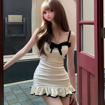 【WYZ】韓系穿搭 夏季氣質風性感吊帶連衣裙女韓版設計感修身顯瘦百搭包臀裙子