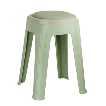 LOGIS邏爵家具－皮革軟墊圓凳 塑膠椅 餐桌椅 椅子 10入組【OPST-HX10】淺綠