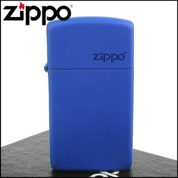 【ZIPPO】美系~LOGO字樣打火機~(窄)Royal Blue Matte寶藍烤漆