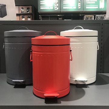 啞光色系SwanLace優選漢森復古靜音英倫大象灰色豎紋不銹鋼垃圾桶