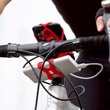 【Bone 蹦克】單車龍頭手機綁第四代 + 電源綁 - 套組(單車周邊 手機周邊自行車手機支架 手機架配件)