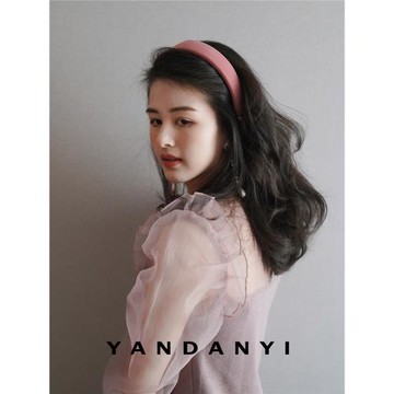 YANDANYI法式優雅高級感絲絨發箍純色復古簡約百搭高顱頂氣質頭箍