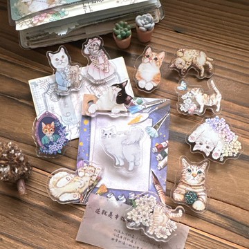 NEW / 貓咪日常/貓星舞會/花路貓/磁吸壓克力手帳夾