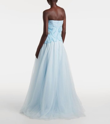 Costarellos Edra floral strapless tulle gown
