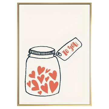 Boluo 菠蘿選畫所 把愛裝滿 掛畫 - 愛心罐  40 x 30cm  金色