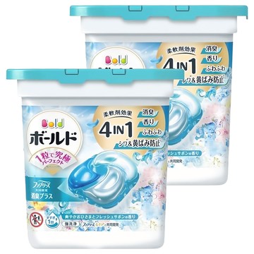 Bold 日本原裝進口 雙色4D洗衣球 清新白桂花皂香 藍色  11顆  2盒